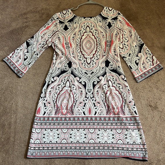 Studio One Navy/White/Coral Dress - Picture 4 of 4